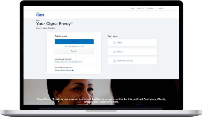 Envoy website on a laptop