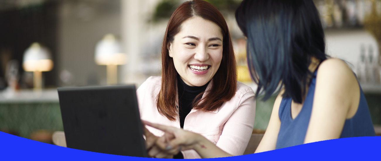 A woman having a conversation with a health advisor